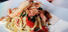 Linguine aux langoustines, crevettes et roquette