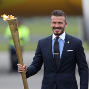 David Beckham et le prince William supporters de l'équipe de foot britannique aux JO