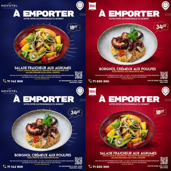 Les hôtels Novotel & IBIS Tunis lancent une offre gastronomique à travers la formule « A EMPORTER ».